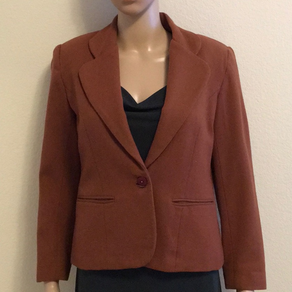 Wool Blazer Rust Color Size 2p Euc - image 1